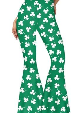 Amazon Clover Green Shamrock Flare Leggings